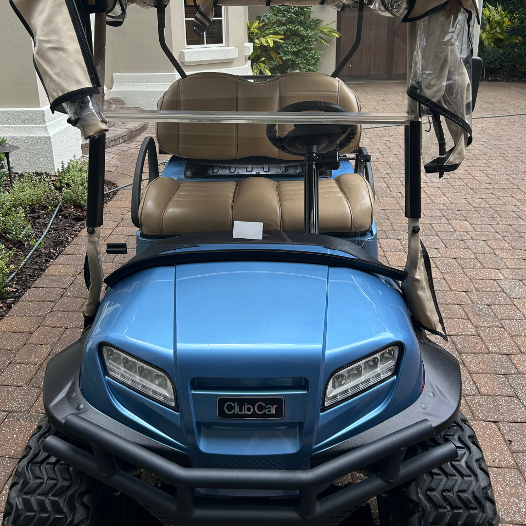 Professional ceramic coating results on golf cart